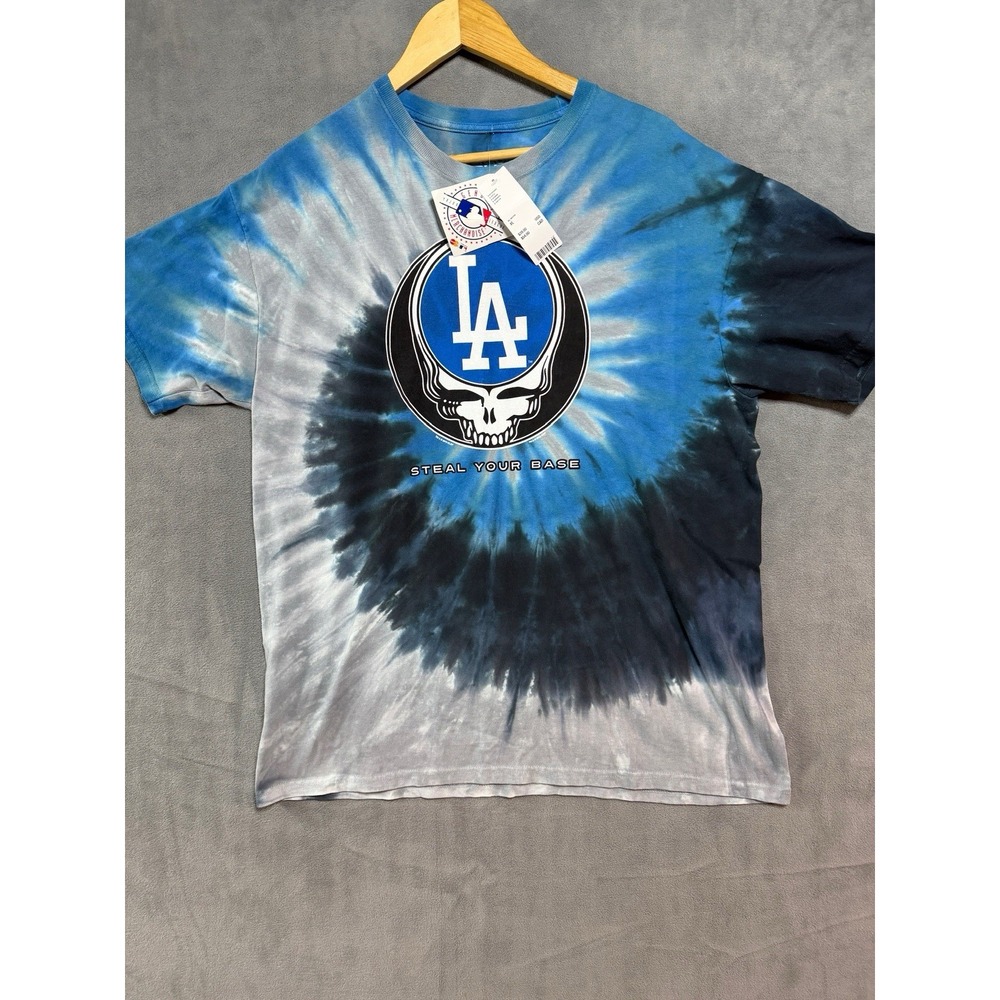 Grateful Dead LA Dodgers Liquid Blue MLB Baseball Tye Dye Shirt Size XL New